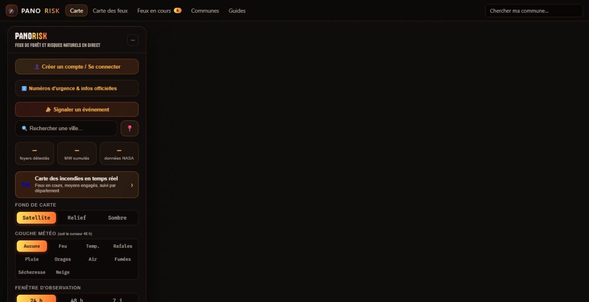 La page d’accueil du site PanoRisk